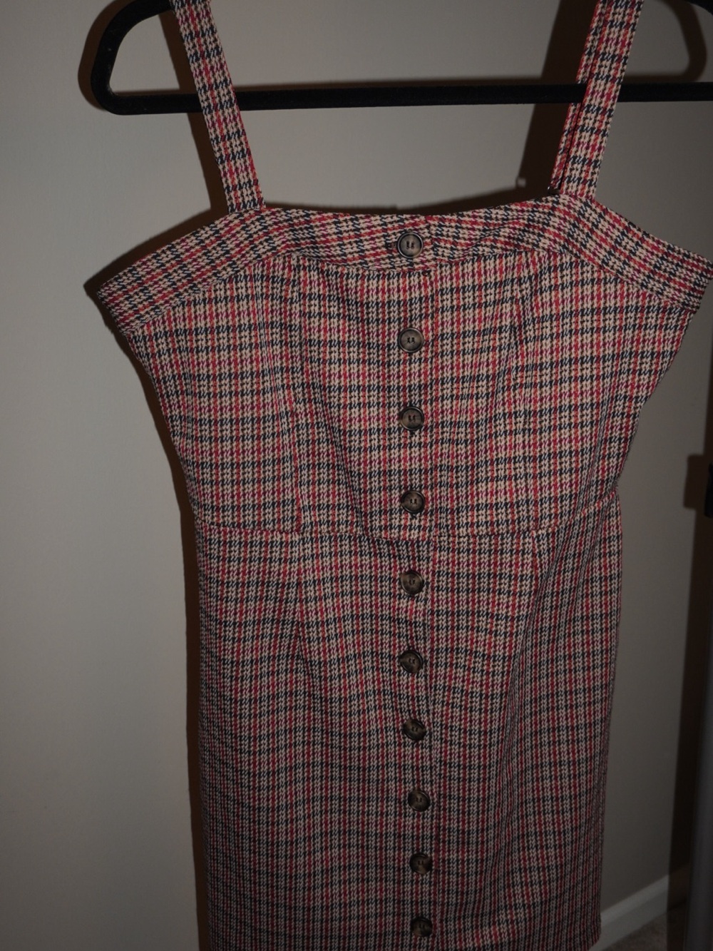 Pink Plaid Button-Front Summer Dress